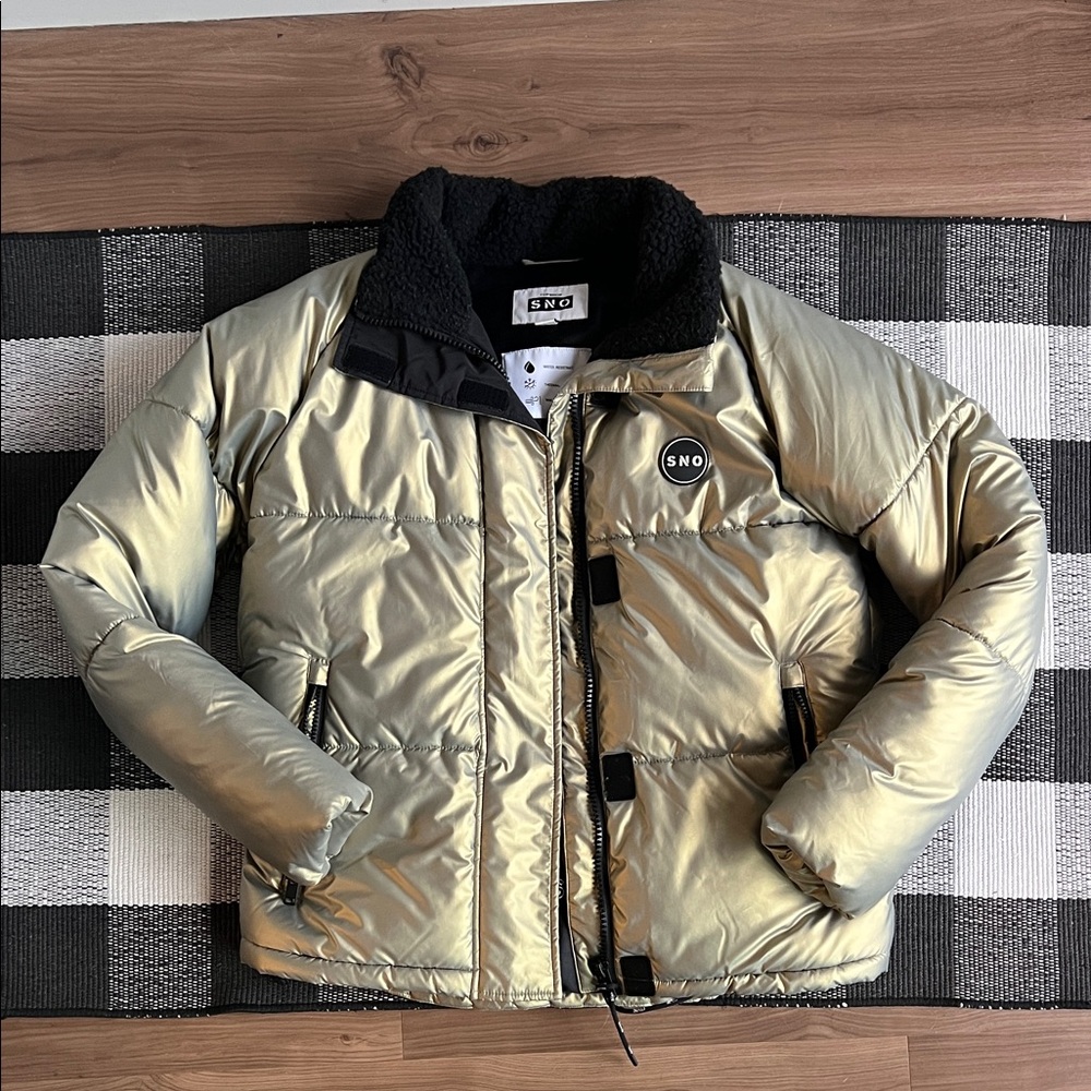 SNO Metallic Gold Puffer Jacket